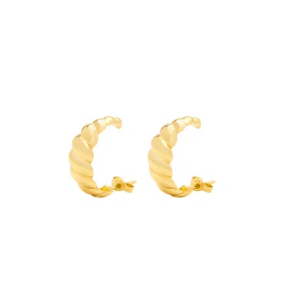 Zelveti Women's Gold Croissant Half Hoop Earrings