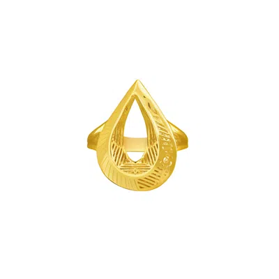 Zelveti Women's Gold Eternal Flow Teardrop Ring