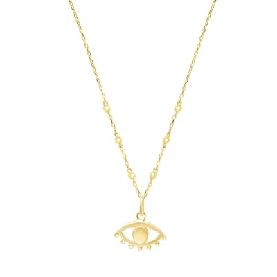 Zelveti Women's Gold Evil Eye Beaded Pendant Necklace