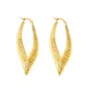 Zelveti Women's Gold Geometric Hollow Tear Drop Hoop Earrings