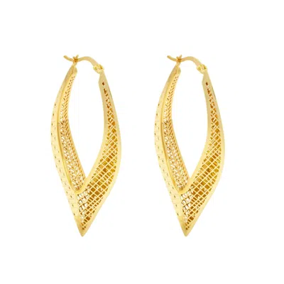 Zelveti Women's Gold Geometric Hollow Tear Drop Hoop Earrings
