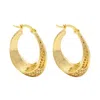 Zelveti Women's Gold Honeycomb & Geometric Patterned Small Hoop Earrings