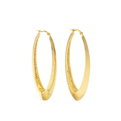 Zelveti Women's Gold Matrix Big Hoop Earrings