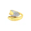 Zelveti Women's Gold Moonlight Big Hug Pavé Bypass Dome Ring