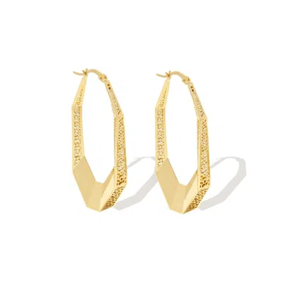 Zelveti Women's Golden Flame Hoop Earrings