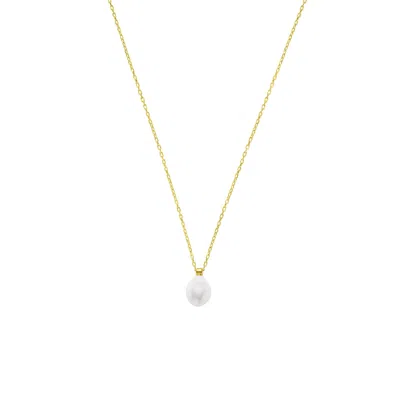 Zelveti Women's White / Gold Pearl Pendant Necklace