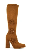 Zemeta Bow Suede Boot In Brown