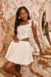 Zemeta Cha Cha Ivory Layered Raw Hem Wrap Mini Skirt In Ivory