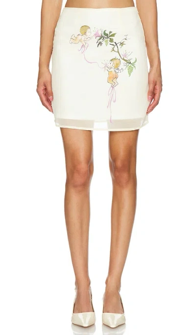 Zemeta Cupid Chiffon Skirt In Ivory