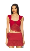 Zemeta Flower Top In Red