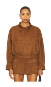 Zemeta Mocca Suede Jacket In Brown