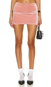 Zemeta Pick Up Velvet Micro Skirt In Pink & Black