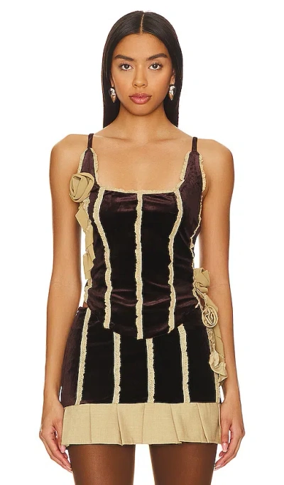 Zemeta Rose Drop Corset In Black & Gold