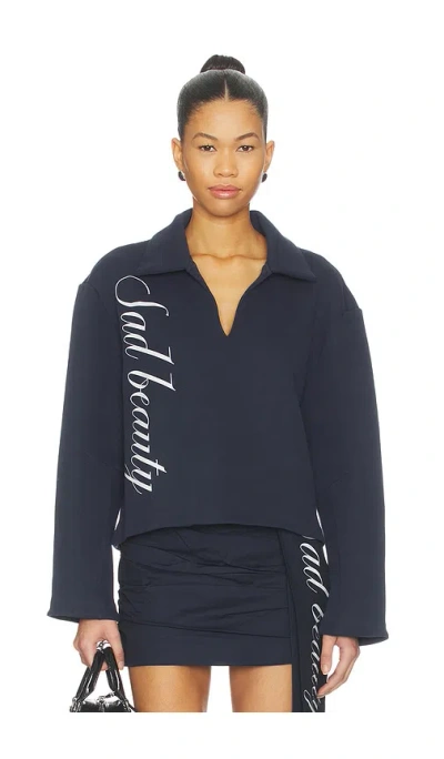 Zemeta Sad Beauty Oversize Pullover In Navy