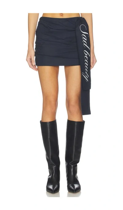 Zemeta Sad Beauty Ruched Skirt In Navy