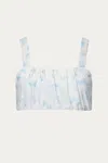 Zemeta Stuck On Cupid Ruched Stretch-knit Bralette In Cream/blue In White