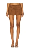 Zemeta Suede Attic Box Skirt In Brown