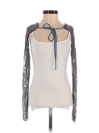 Pre-owned Zemeta Tank Top Silver Tie Neck Tops