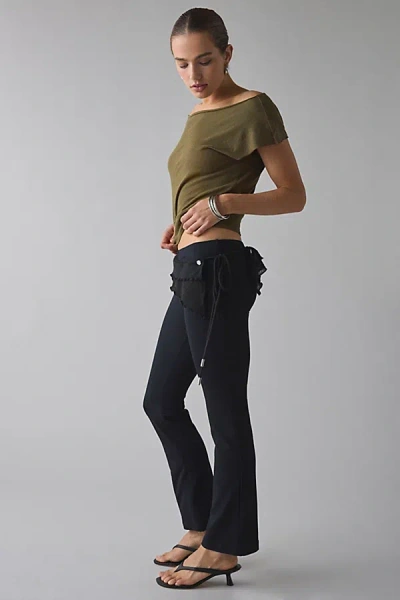 Zemeta What Can I Say Frill Straight Leg Pant In Black, Women's At Urban Outfitters