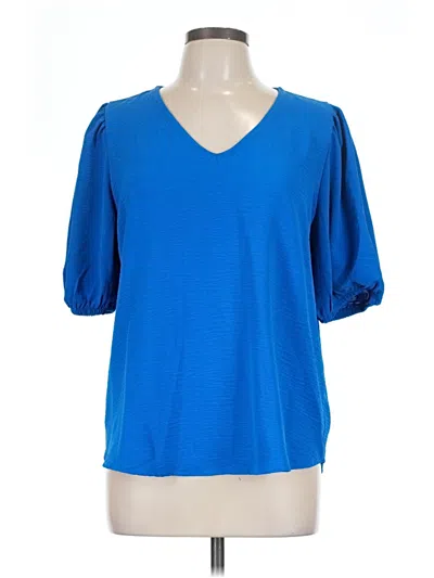 Pre-owned Zenana 3/4 Sleeve Blouse In Blue