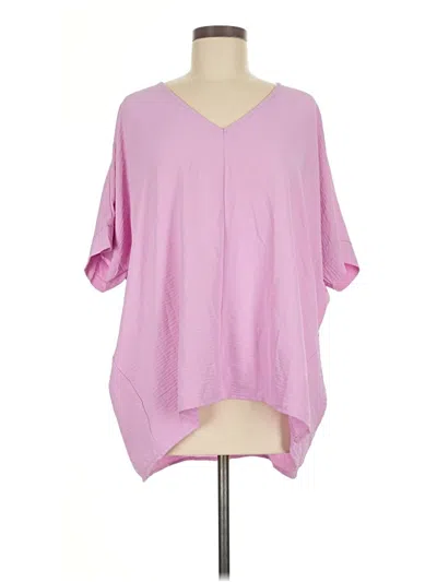 Pre-owned Zenana 3/4 Sleeve Blouse In Pink