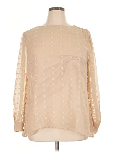 Pre-owned Zenana 3/4 Sleeve Blouse In Tan