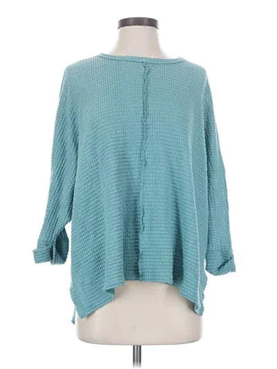 Pre-owned Zenana 3/4 Sleeve Blouse In Teal