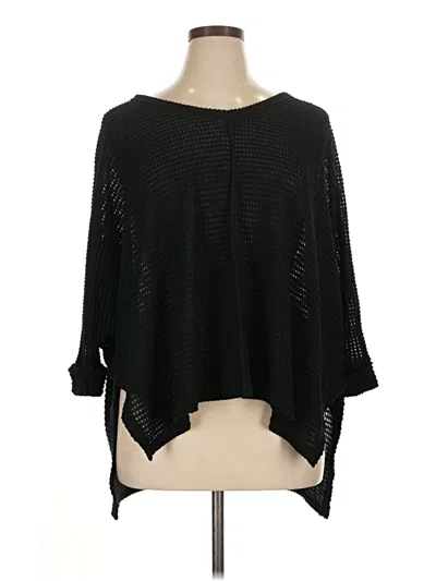 Pre-owned Zenana 3/4 Sleeve Top Black Boatneck Tops