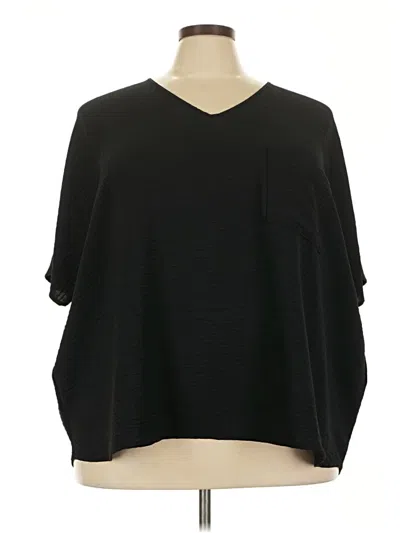 Pre-owned Zenana 3/4 Sleeve Top Black V Neck Tops