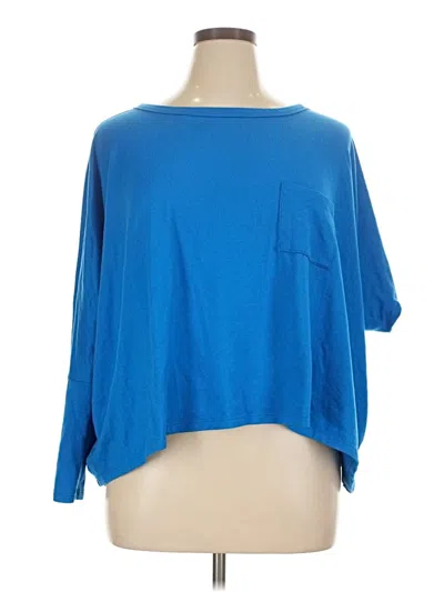 Pre-owned Zenana 3/4 Sleeve Top Blue Boatneck Tops