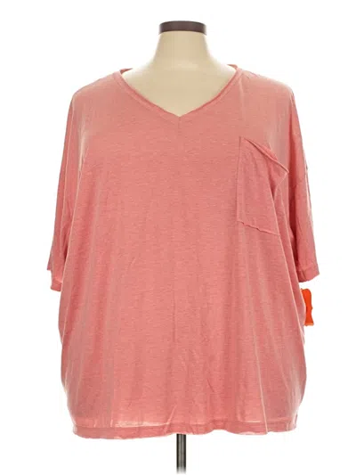 Pre-owned Zenana 3/4 Sleeve Top Orange V-neck Tops