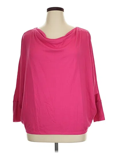 Pre-owned Zenana 3/4 Sleeve Top Pink Cowl Neck Tops