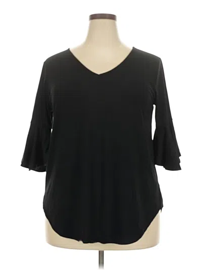 Pre-owned Zenana 3/4 Sleeve T-shirt In Black