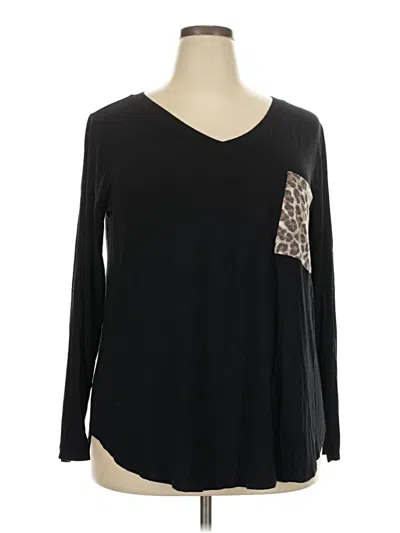 Pre-owned Zenana 3/4 Sleeve T-shirt In Black