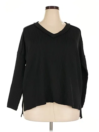 Pre-owned Zenana 3/4 Sleeve T-shirt In Black