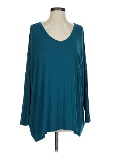 Pre-owned Zenana 3/4 Sleeve T-shirt In Blue