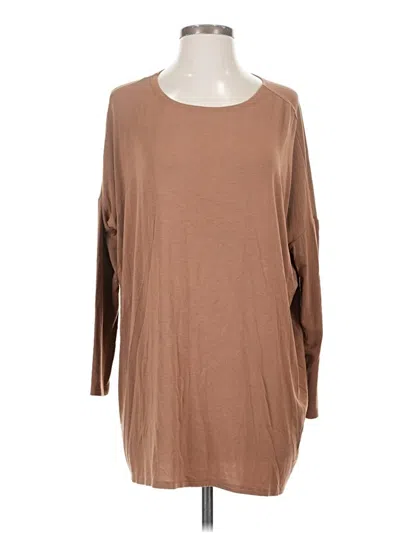Pre-owned Zenana 3/4 Sleeve T-shirt In Brown