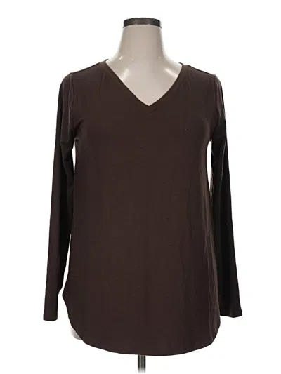 Pre-owned Zenana 3/4 Sleeve T-shirt In Brown