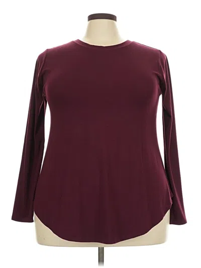 Pre-owned Zenana 3/4 Sleeve T-shirt In Burgundy