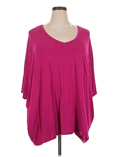 Pre-owned Zenana 3/4 Sleeve T-shirt In Pink