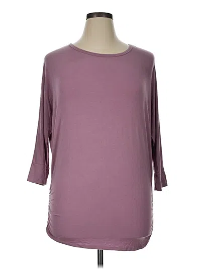 Pre-owned Zenana 3/4 Sleeve T-shirt In Purple