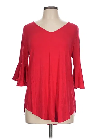 Pre-owned Zenana 3/4 Sleeve T-shirt In Red