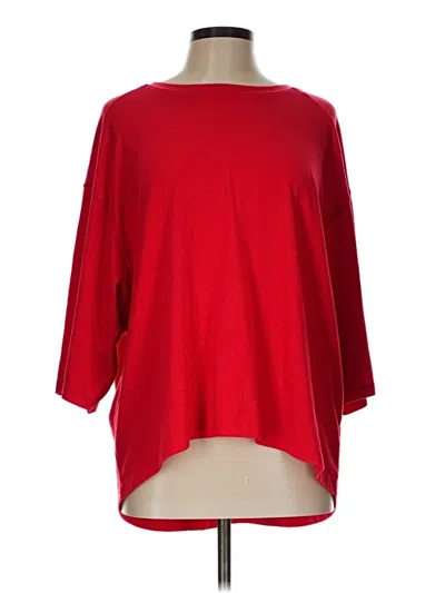 Pre-owned Zenana 3/4 Sleeve T-shirt In Red