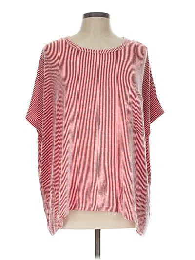 Pre-owned Zenana 3/4 Sleeve T-shirt In Red