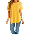 Zenana A Wink And A Smile Waffle Knit Top In Yellow In Yellow