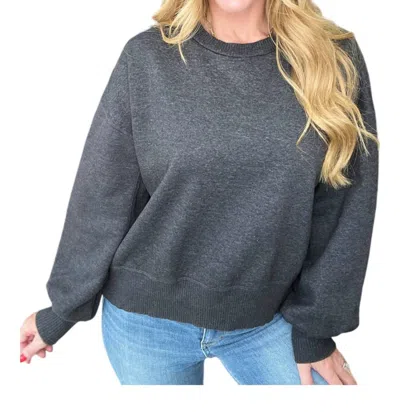Zenana Acid Wash Oversized Pullover In Ash Black In Multi
