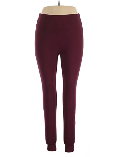 Pre-owned Zenana Active Pants In Burgundy