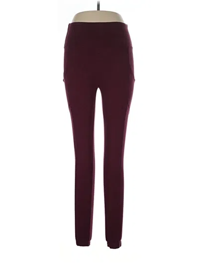 Pre-owned Zenana Active Pants In Burgundy