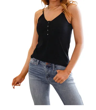 Zenana All Day Ribbed Camisole In Black