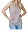 Zenana Always Here V Neck Top In Grey In Grey